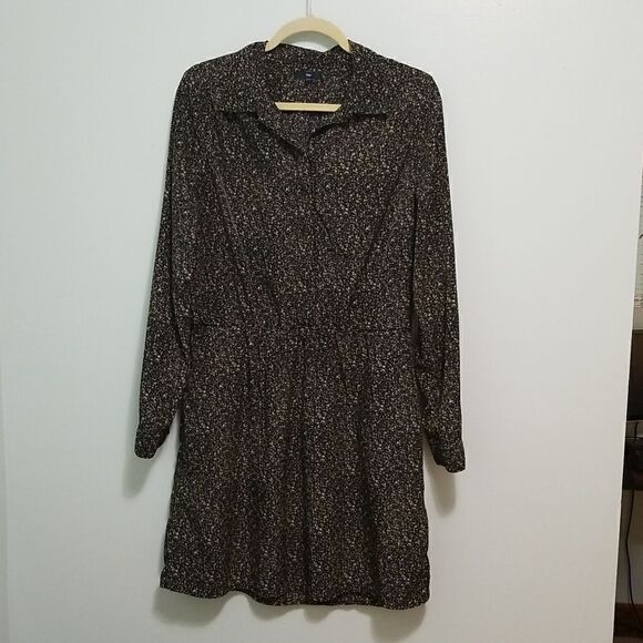 Gap, light weight black/multi-colored dress, size 14. - Picture 1 of 5